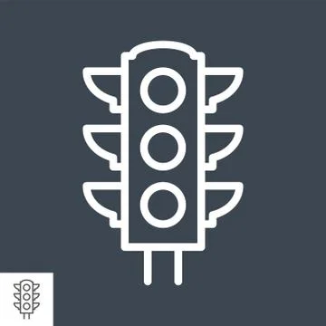 Traffic light thin line vector icon Stock Illustration