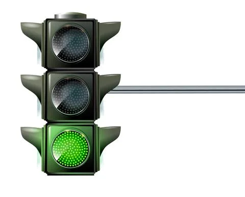 Traffic light the three colors light up red, yellow and green at the same time. Stock Illustration