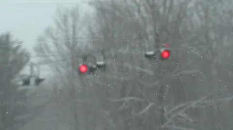 Traffic Light Through Windshield Stock Footage 46752746