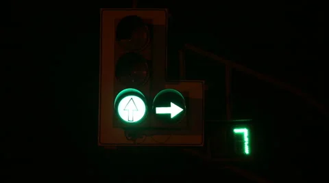 Traffic light with timer Stock Footage 58847431