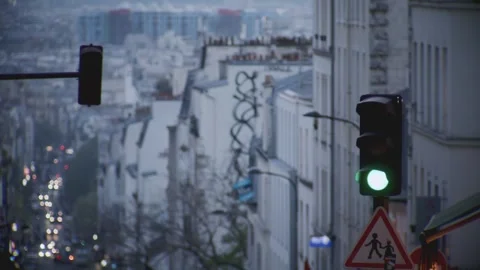 Traffic light Top view of Paris Stock Footage 287441898