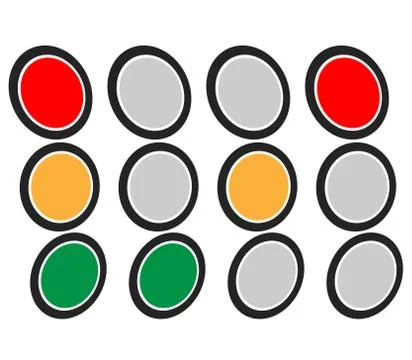 Traffic Light / Traffic Lamp set. Vector Illustration. Illustration
