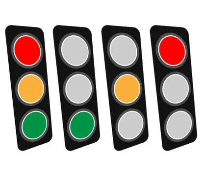 Traffic Light / Traffic Lamp set. Vector Illustration. Stock Illustration