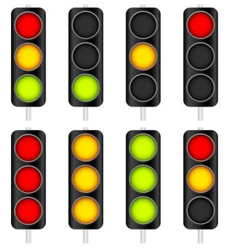 Traffic Light / Traffic Lamp set. Vector Illustration. Illustration