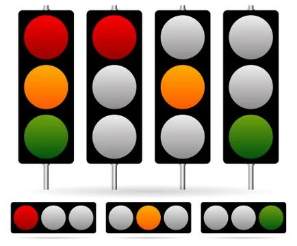 Traffic Light / Traffic Lamp set. Vector Illustration. Illustration