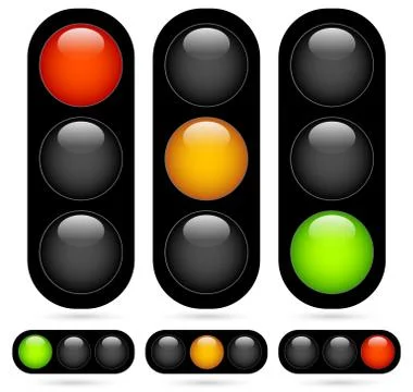 Traffic Light / Traffic Lamp set. Vector Illustration. Illustrazione stock