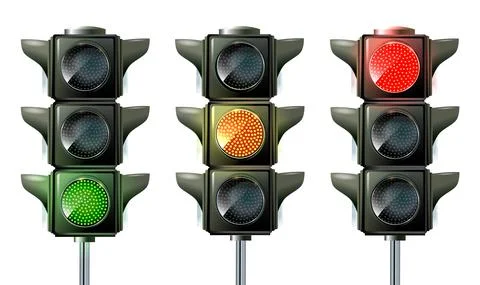 Traffic light, traffic light sequence vector. Illustration