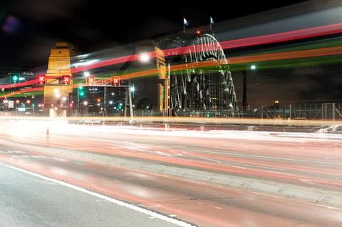 Traffic light trail Stock Photos