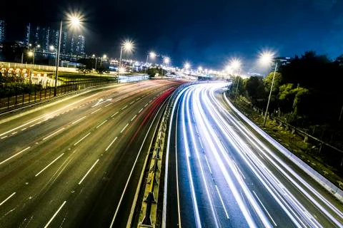 Traffic light trails Stock Photos