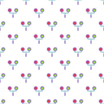 Traffic light for trains pattern, cartoon style イラスト素材