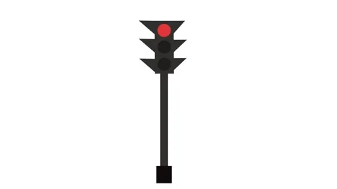 Traffic Light Turning from Red to Green Stock Footage 319994996