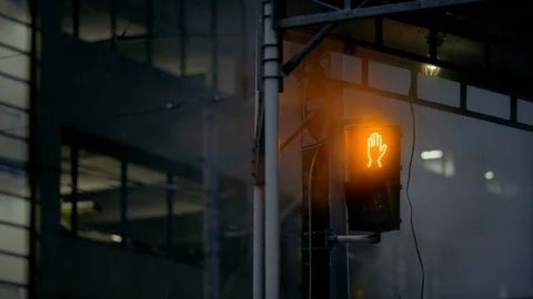 Traffic light turning red for stop Stock Footage 127004663