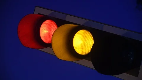 Traffic light at twilight Stock Footage 118507302