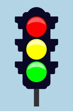 Traffic light - vector icon. Flat style. Vector Stock Illustration