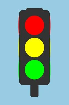 Traffic light - vector icon. Flat style. Vector Stock Illustration