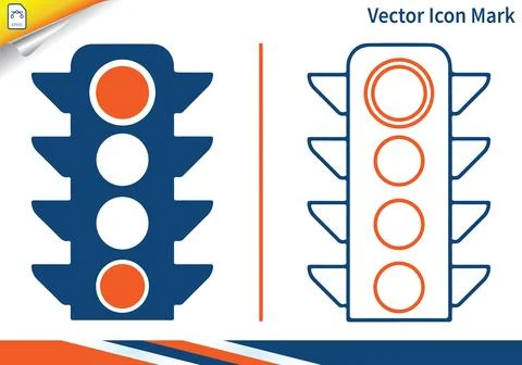 Traffic light vector icon. stop light symbol. go light signal. Stock Illustration