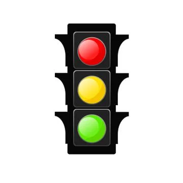 Traffic Light Vector Icon on White, stock vector illustration Stock Illustration