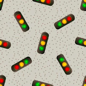 Traffic light Vector seamless pattern for webmasters and textiles. Stock Illustration