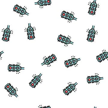 Traffic light vector seamless pattern Stock Illustration