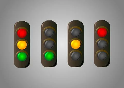 Traffic light Vector set icon for webmasters Illustrazione stock