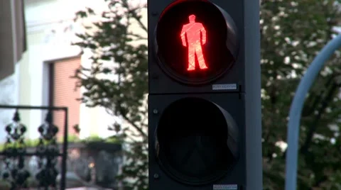 Traffic light  walk Stock Footage 8576862