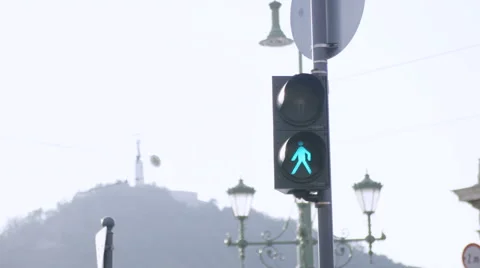 Traffic light for walkers Stock Footage 57223854