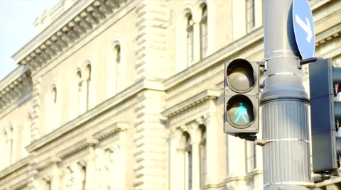 Traffic light for walkers Stock Footage 57224060