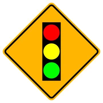 Traffic Light Warning Sign,Vector Illustration, Isolate On White Background,  Stock Illustration