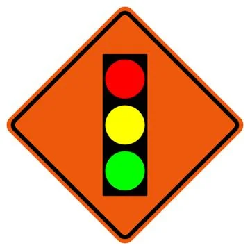 Traffic Light Warning Sign,Vector Illustration, Isolate On White Background,  Stock Illustration