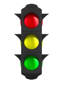 Traffic light on white background. Isolated 3D image Illustrazione stock