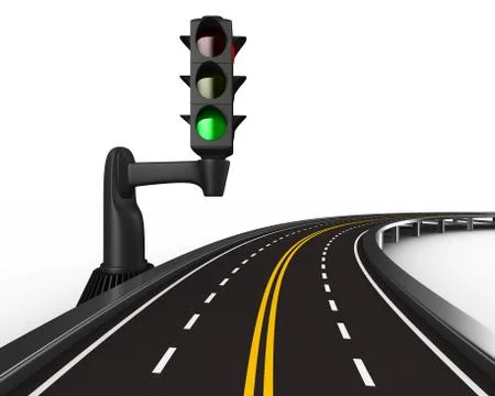 Traffic light on white background. Isolated 3D image Stockillustratie