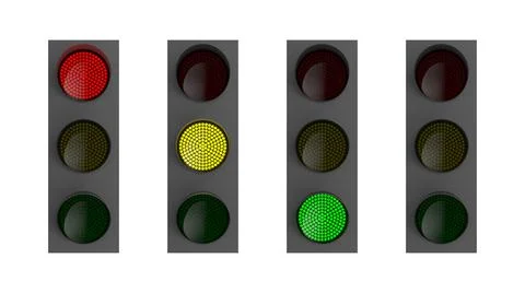 Traffic light on white background. Isolated 3D illustration Stock Illustration