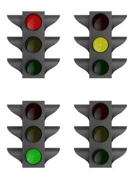 Traffic light on white background. Isolated 3D illustration Stock Illustration