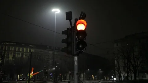 Traffic light wink Stock Footage 85974309