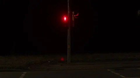 Traffic light works at night tamlaps. Video stock 238704912