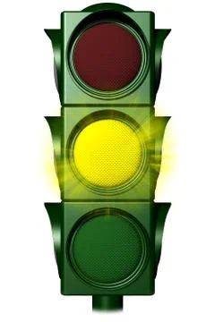 Traffic light  yellow light - 3D illustration.. イラスト素材