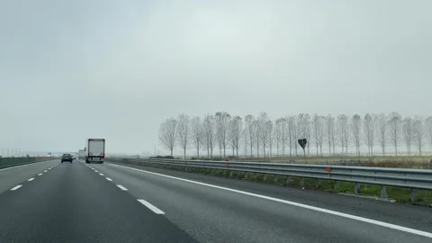 Traffic lightly congested highway near Milan, Italy. Transportation and roads Stock Footage 295839187