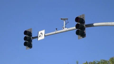 Traffic lights and security Camera in Stock Video Pond5