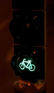 Traffic lights bicycle Stock Photos
