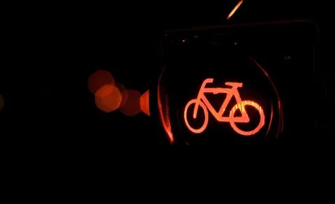 Traffic lights bicycle Stock Photos
