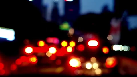 Traffic Lights Bokeh. Moving Bokeh Lights. Glowing Bokeh Lights Stock Footage 321788034