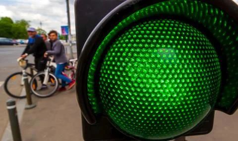 Traffic lights in Bucharest. Foto stock