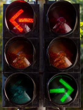 Traffic lights in Bucharest. Stock Photos