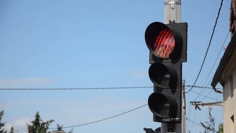 Traffic lights changing color Video stock 77847817