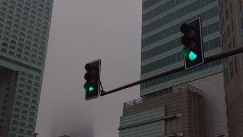 Traffic lights changing Video stock 147353882