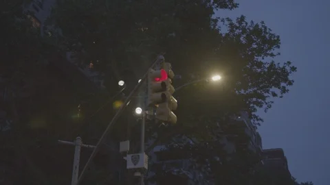 Traffic Lights in City Stock Footage 94420948