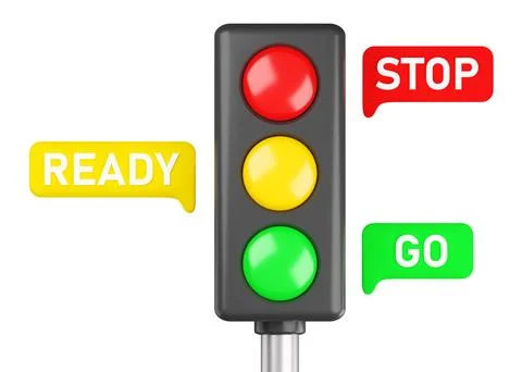 Traffic lights. A device that changes color to red, yellow and green to regulate Иллюстрация