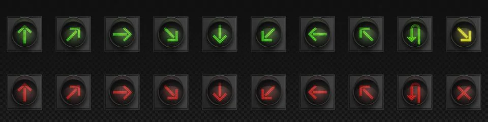 Traffic lights with direction arrows Stock Illustration