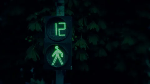 The traffic lights in evening. Green to red Stock Footage 51619552