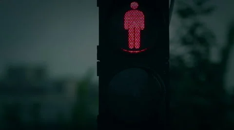 The traffic lights in evening. Red to green Stock Footage 51619580